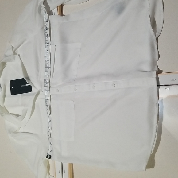 Fashion Nova white button down shirt - Light white - Small - Picture 11 of 11